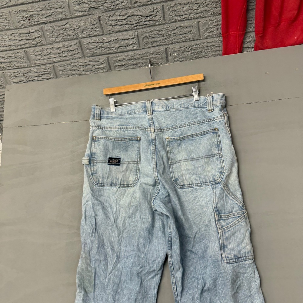 Architect Mens Carpenter Jeans 34x30 Light Wash Blue Denim Relaxed Workwear Pa